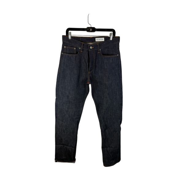 Gustin Selvedge Denim Straight Leg Jeans Dark Wash Fits Size 32 Excellent NWOT - Picture 2 of 16